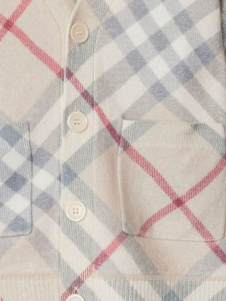 Cardigan per bambina in lana beige chiaro 8093145 A2205 Burberry Kids 