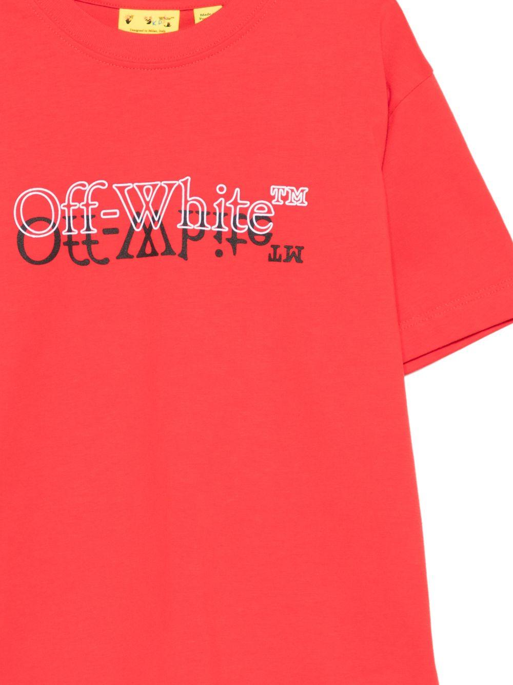 T-shirt rossa per bambino OBAA002S26JER001 6000 Off White Kids 