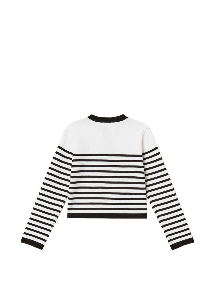 Cardigan bianco/nero per bambina 261GJ3060 11008 Twin Set 