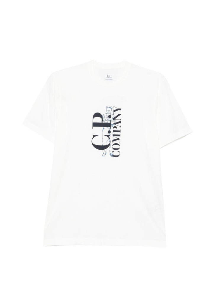 T-shirt bianca per bambino CUM00VLAA17 10135 C.P Company Kids 