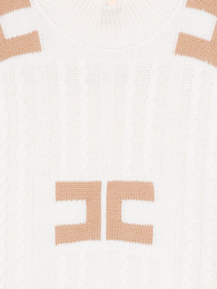 Maglione bianco per bambina EFMA171CFL230 D747 Elisabetta Franchi Kids 