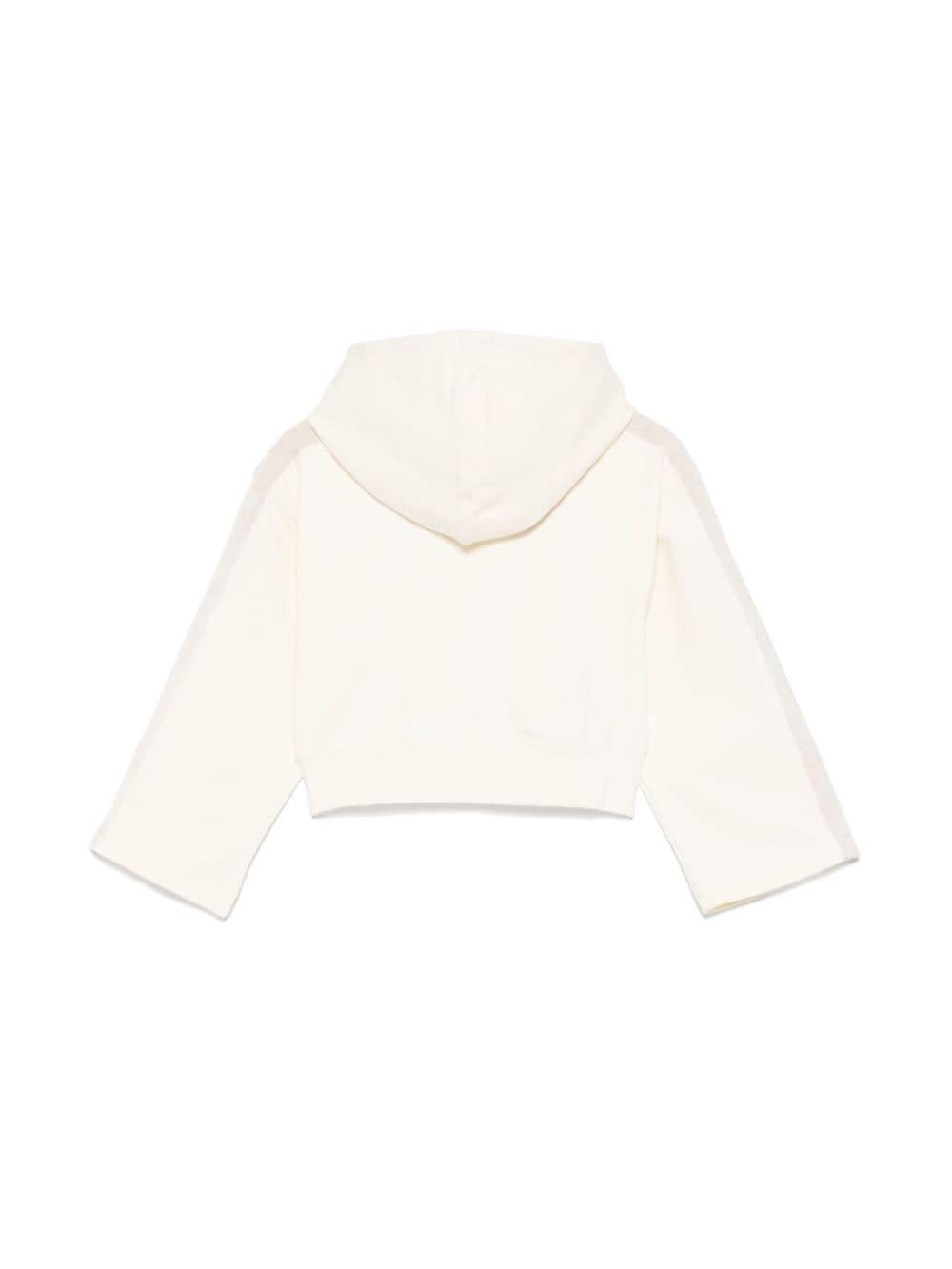 Ivory/beige white sweatshirt for girls with logo