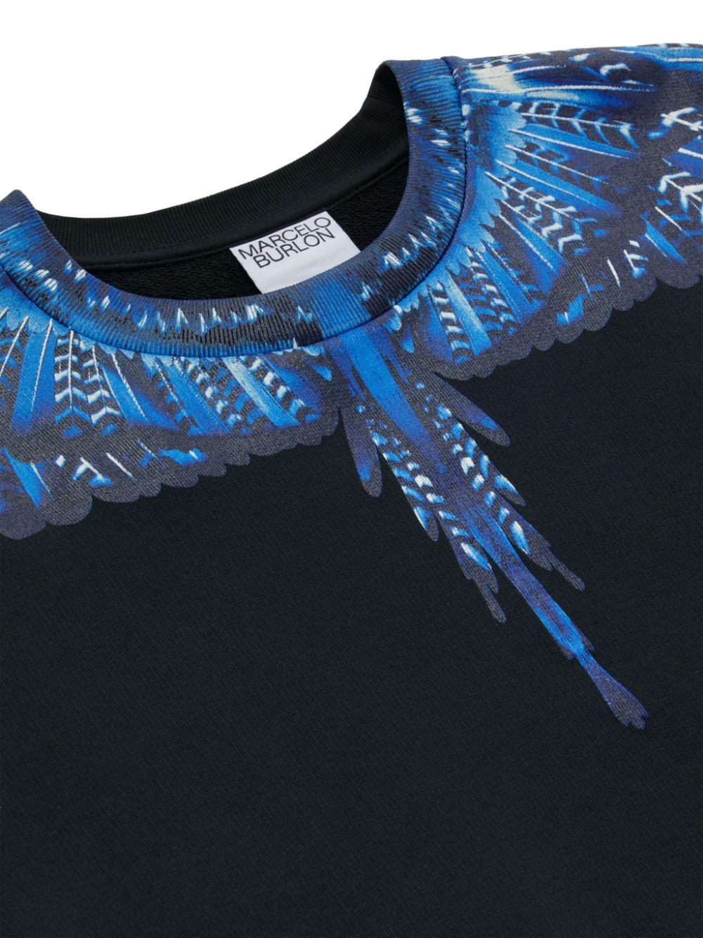 Black cotton sweatshirt for boys with print