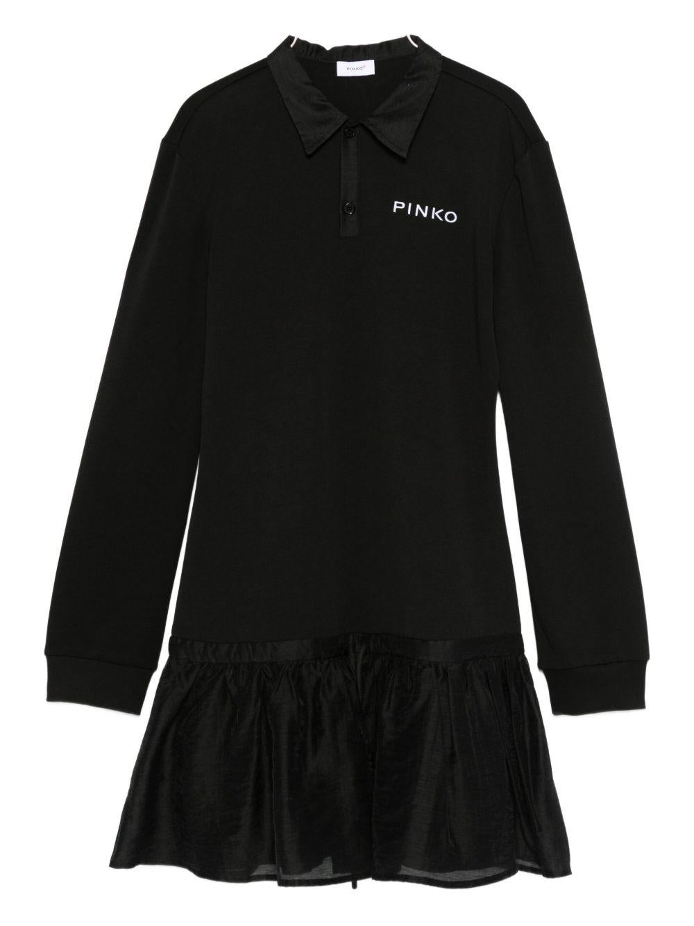 Abito nero per bambina KFAB027CTV096 D821 Pinko Kids 