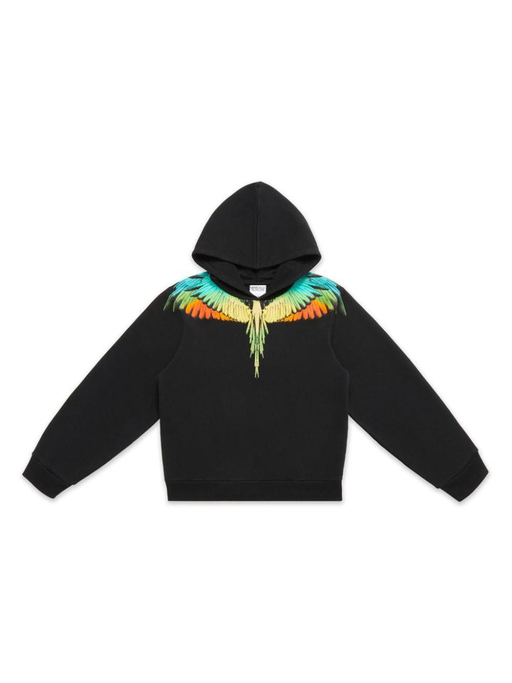 Black cotton sweatshirt for boys with print