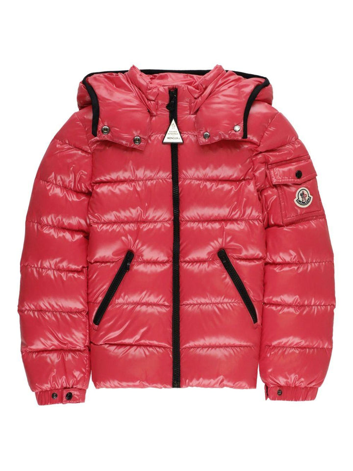Giubbotto rosso corallo per bambina 9541A5271068950 410 Moncler Kids 