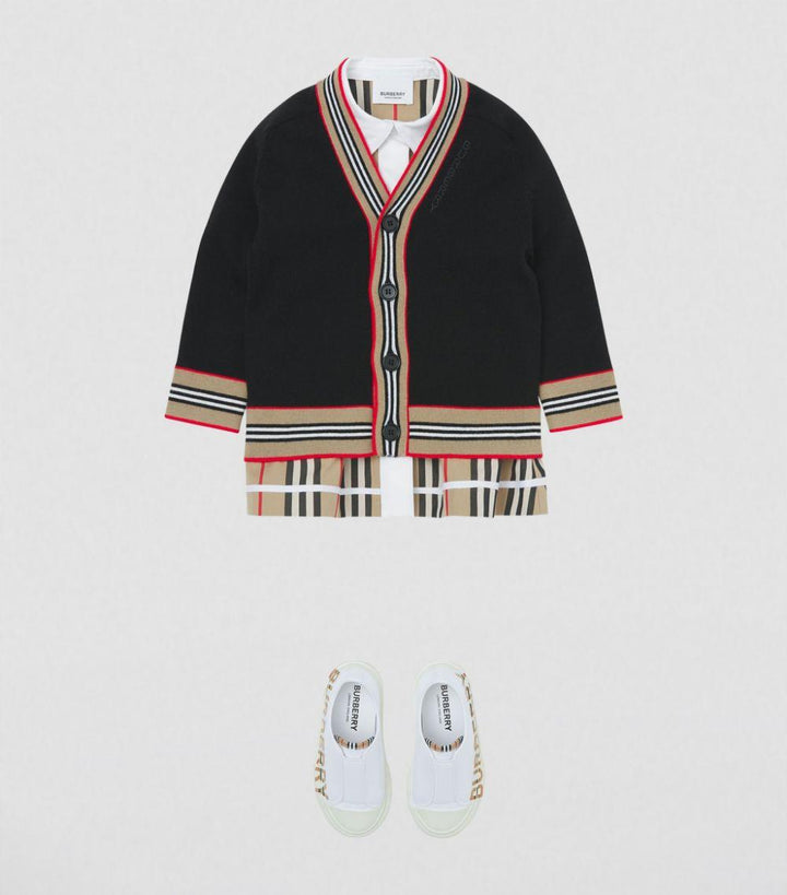 Cardigan nero per neonata 8047616 A1189 Burberry Kids 