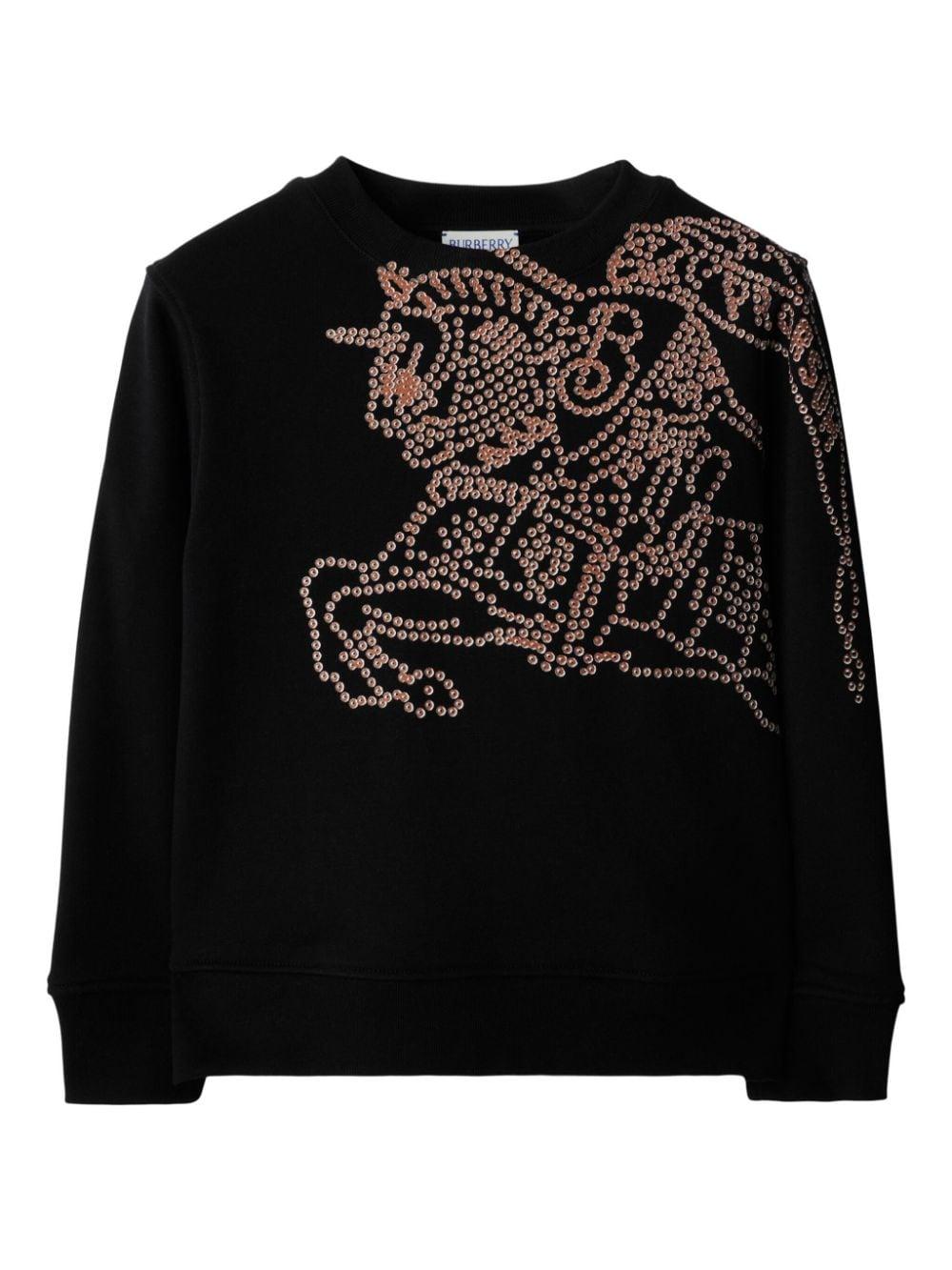 Felpa per bambino in cotone nera 8091028 A1189 Burberry Kids 