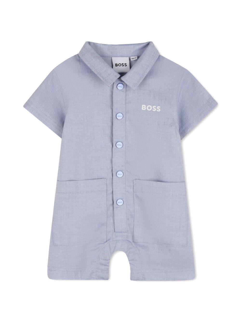 Tutina blu pastello per neonato J53043 813 Boss Kids 