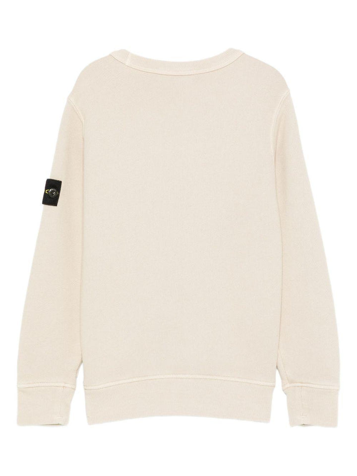 Felpa beige chiaro per bambino 66100019S0045 V0195 Stone Island Kids 