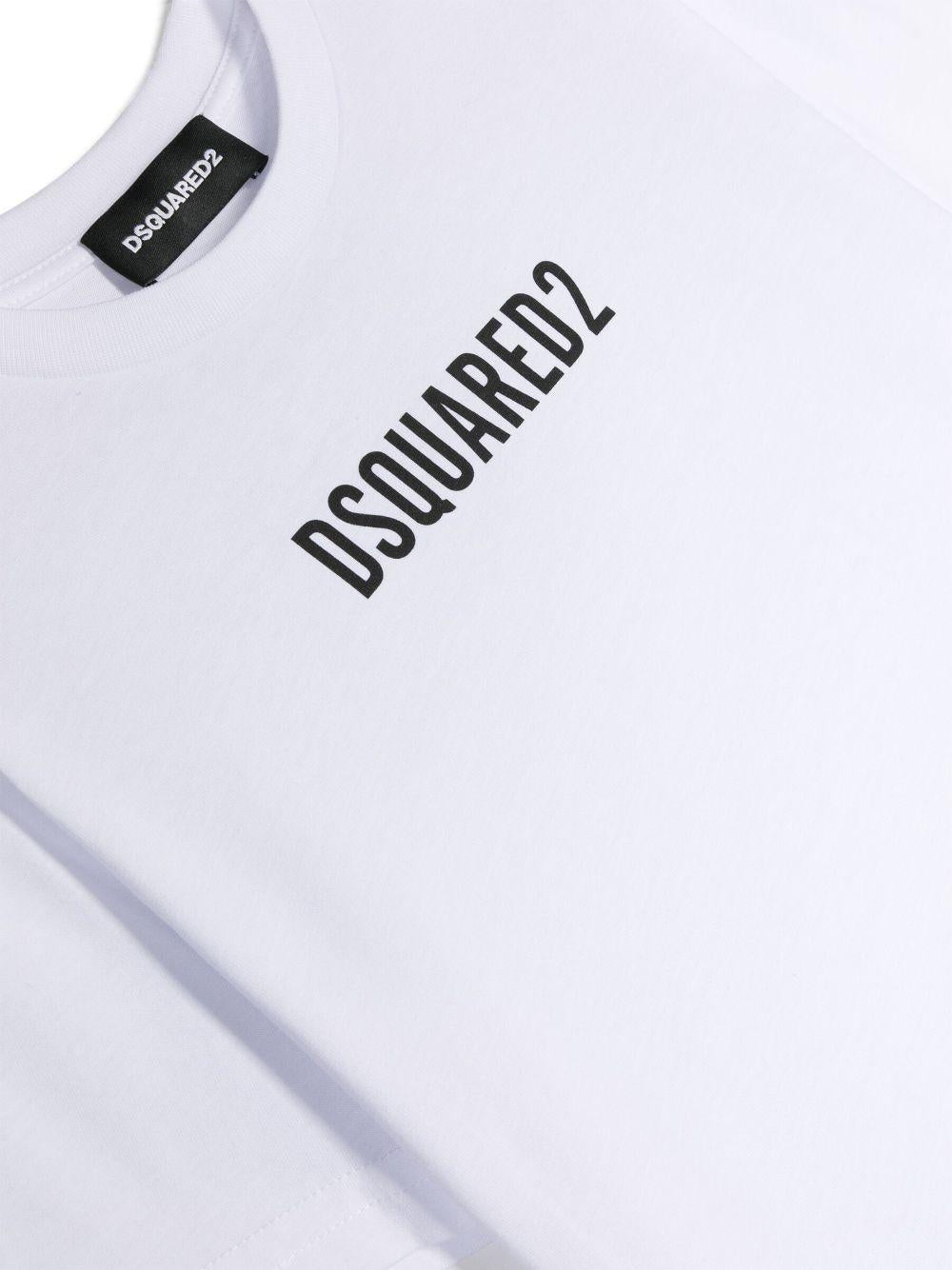 T-shirt bianca per bambino con logo DQ1738D00MV DQ100 Dsquared2 Kids 