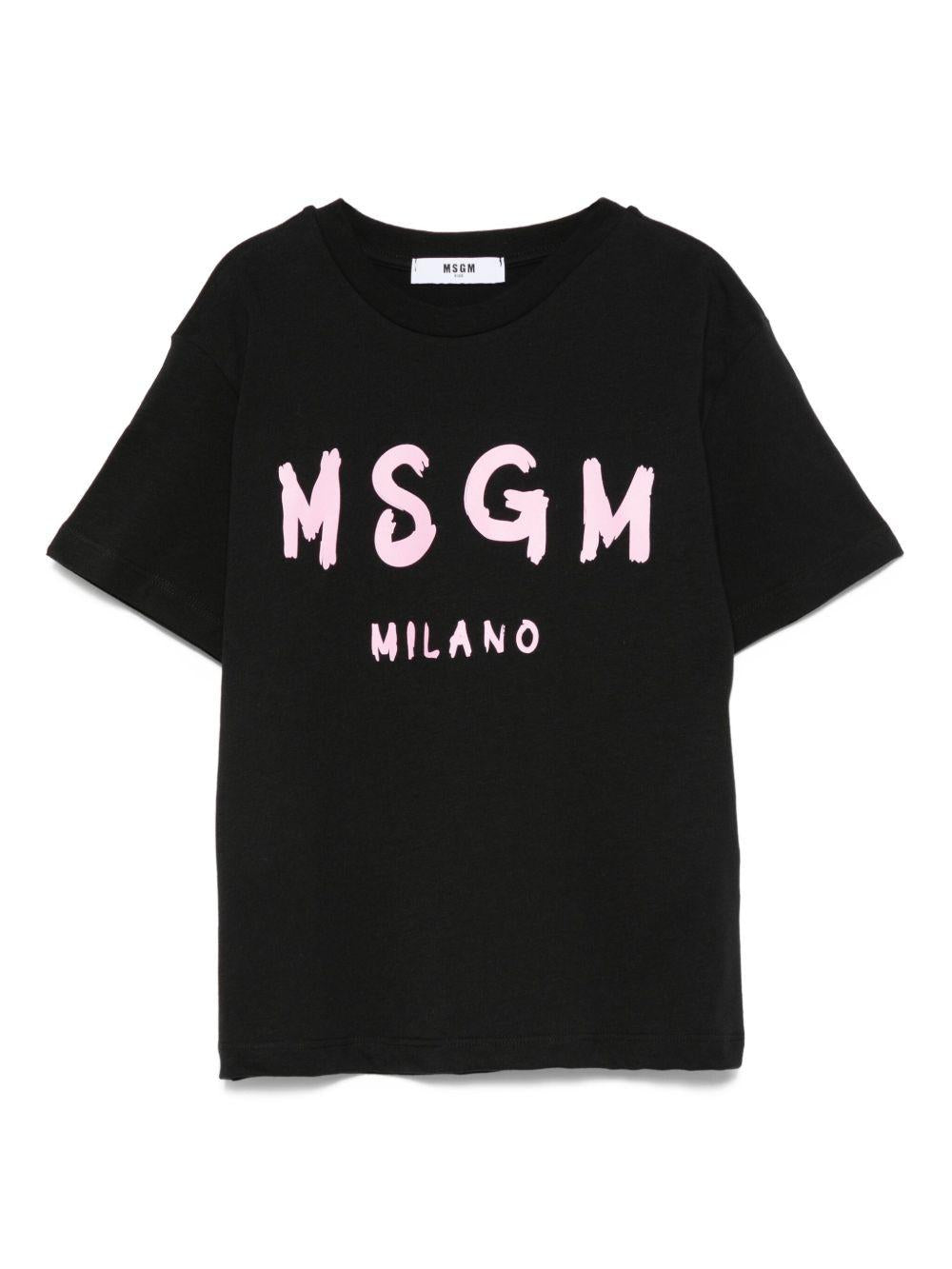 T-shirt nera per bambino F5MSJUTH007 110/83 Msgm Kids 