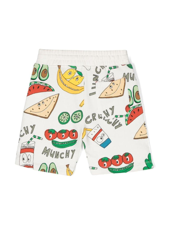 Bermuda bianca per bambino con stampa