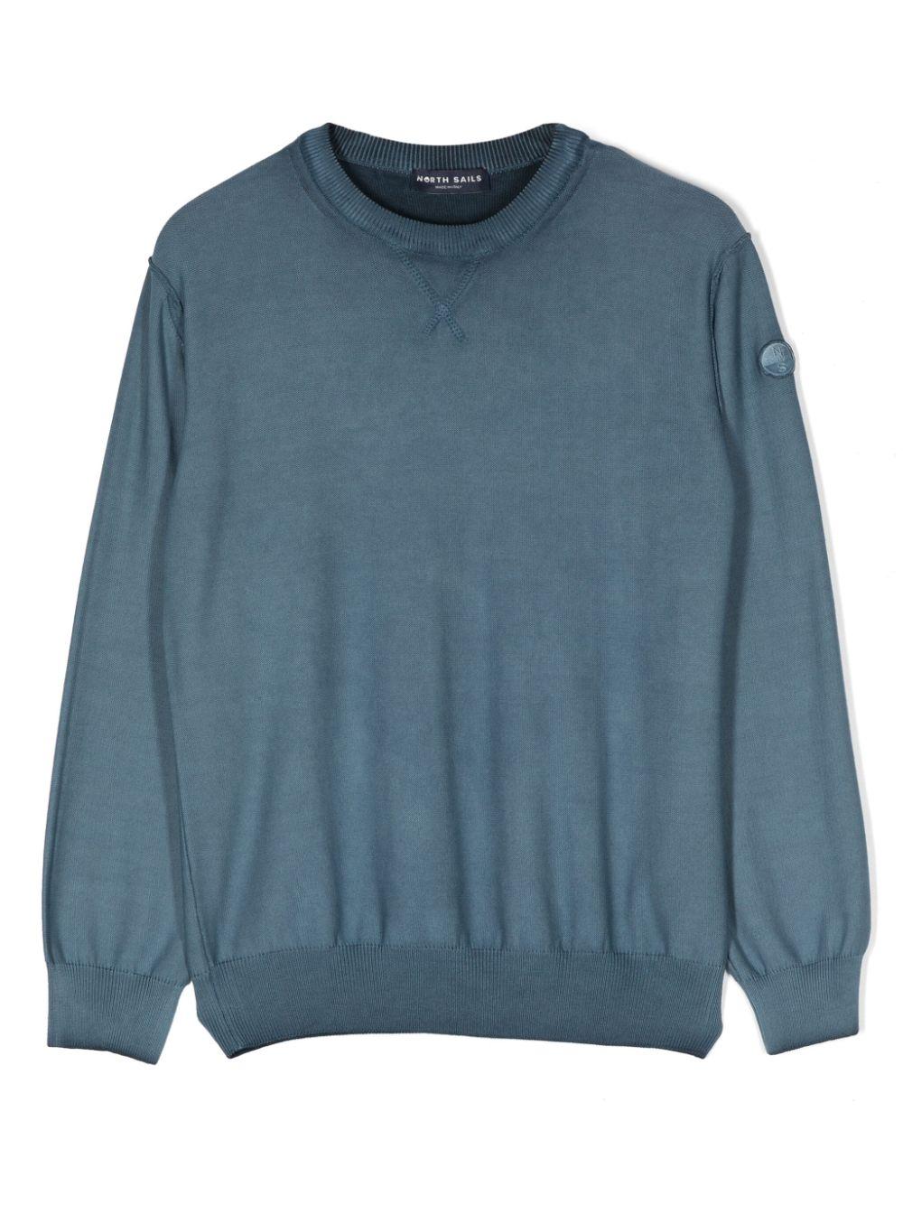 Blue sweatshirt for boys with logo
