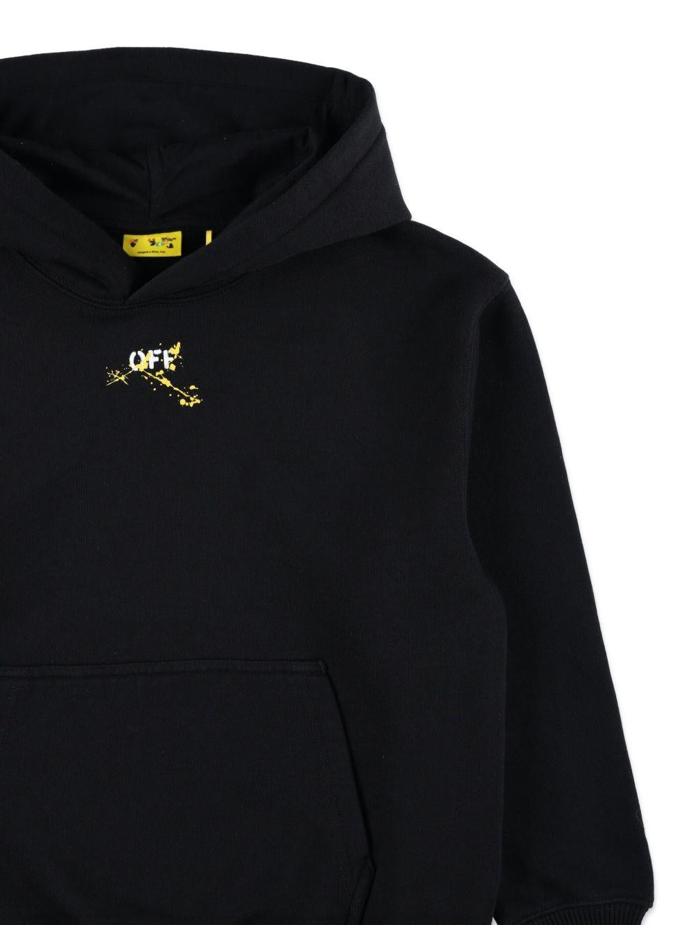 Felpa nera per bambino OBBB001F25FLE005 1018 Off White Kids 