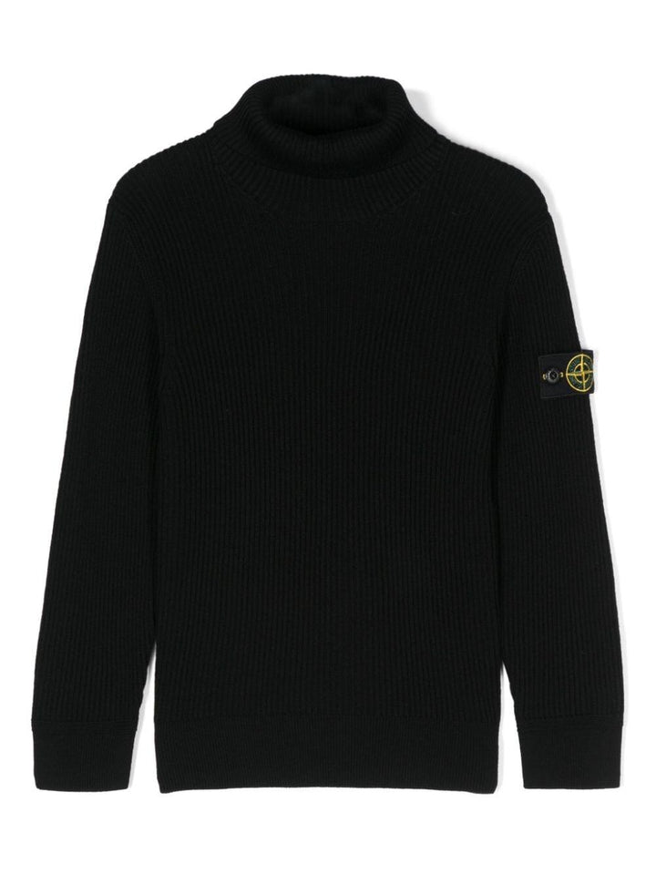 Black wool sweater for children