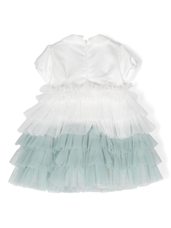 Abito bianco/azzurro per neonata