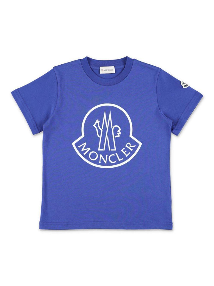 T-shirt blu per bambino con logo
