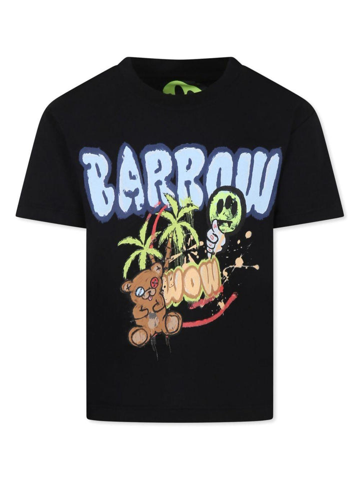 T-shirt nera per bambino con stampa
