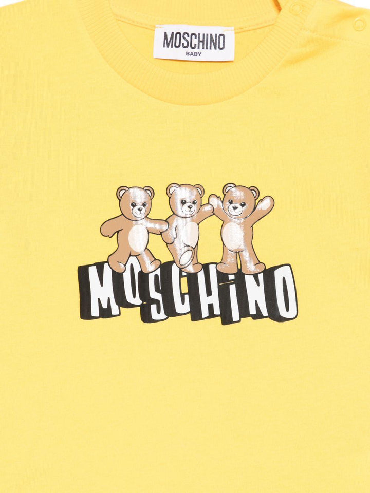 T-shirt gialla per neonato MUM04KLAA17 50577 Moschino Kids 