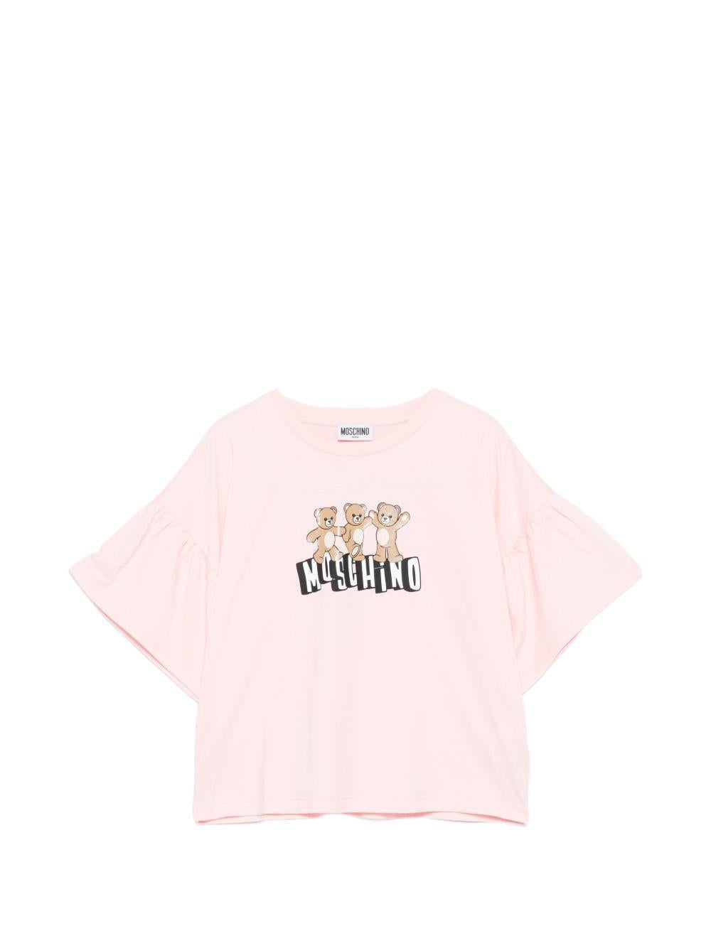 T-shirt rosa chiaro per bambina HDM077LAA23 50209 Moschino Kids 