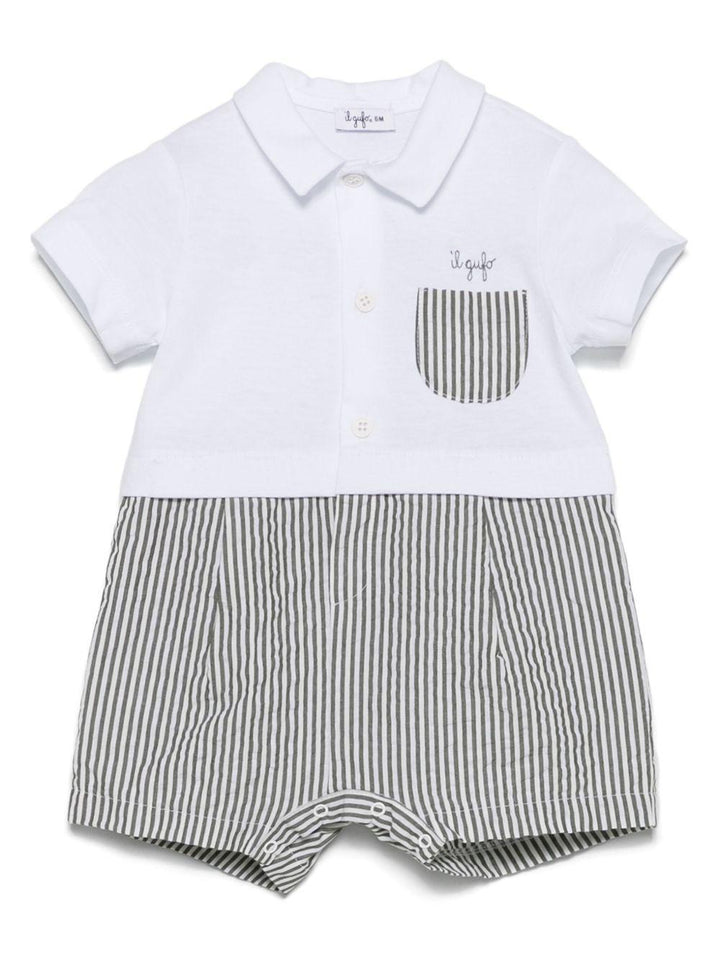 Tutina bianca/verde per neonato