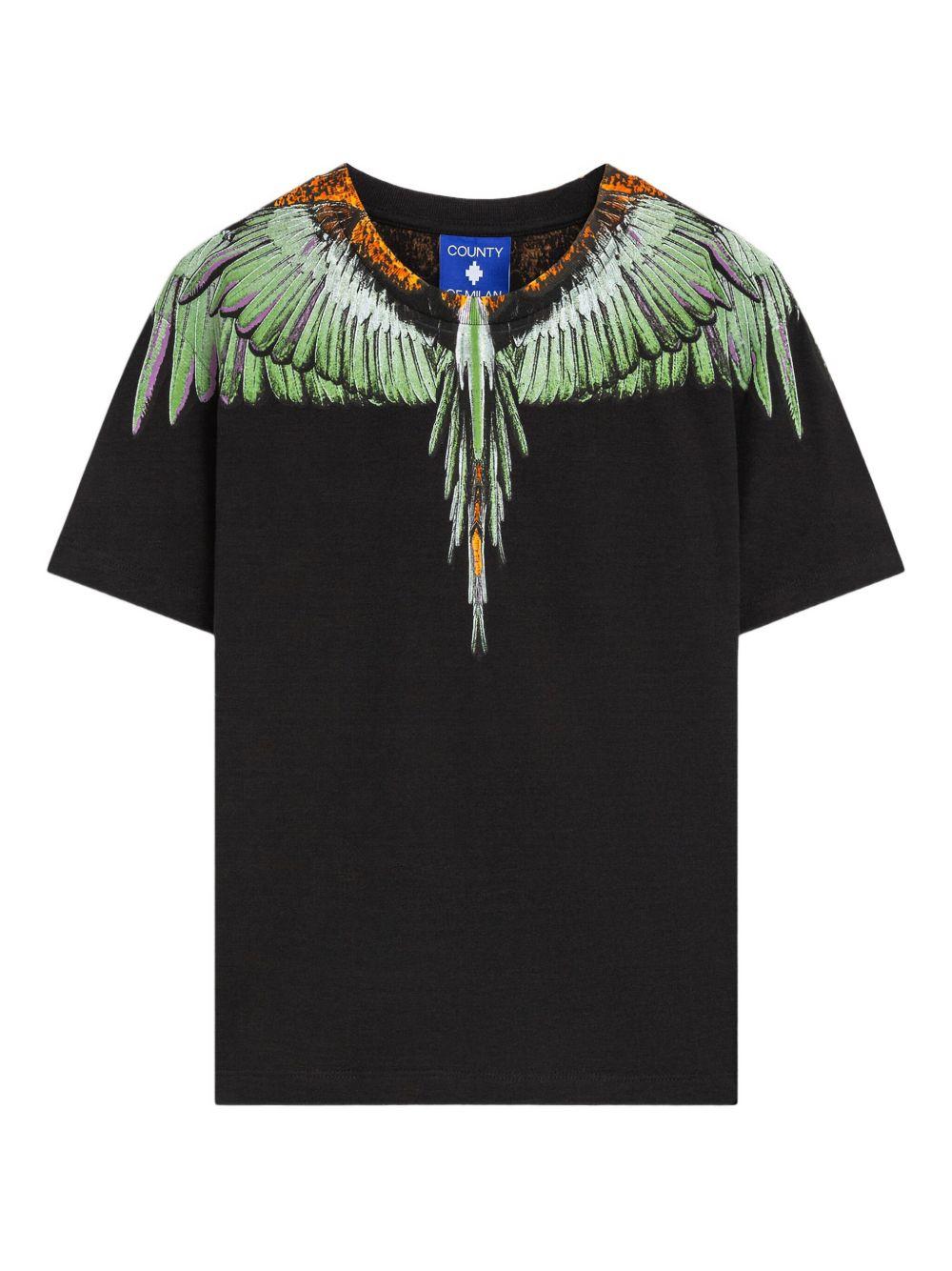 T-shirt nera per bambino F5CMJBTH063 110 Marcelo Burlon Kids 
