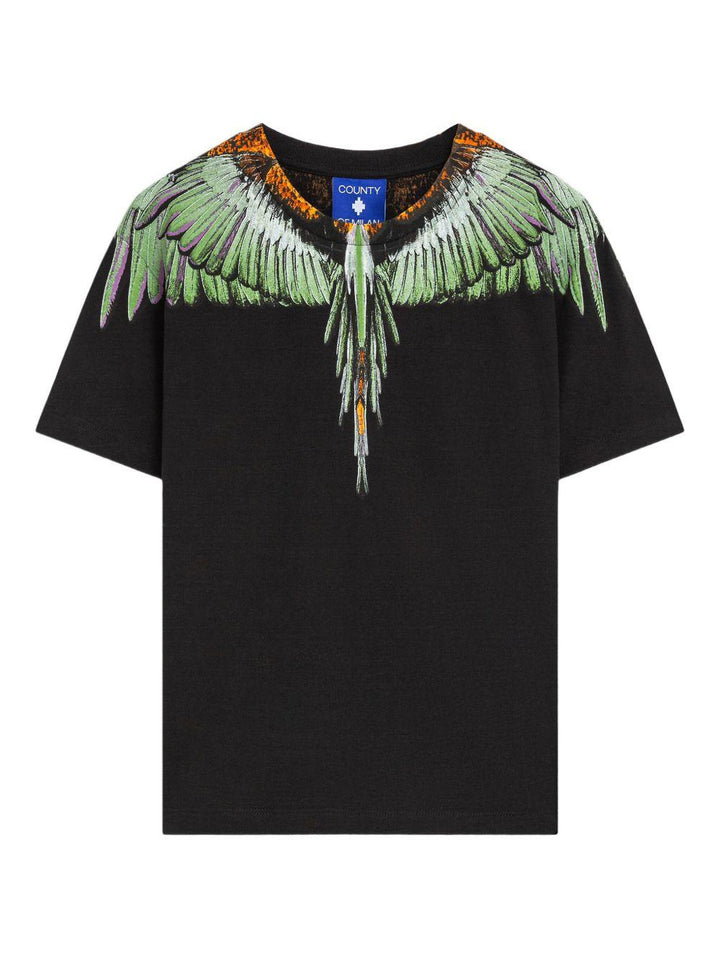 T-shirt nera per bambino F5CMJBTH063 110 Marcelo Burlon Kids 