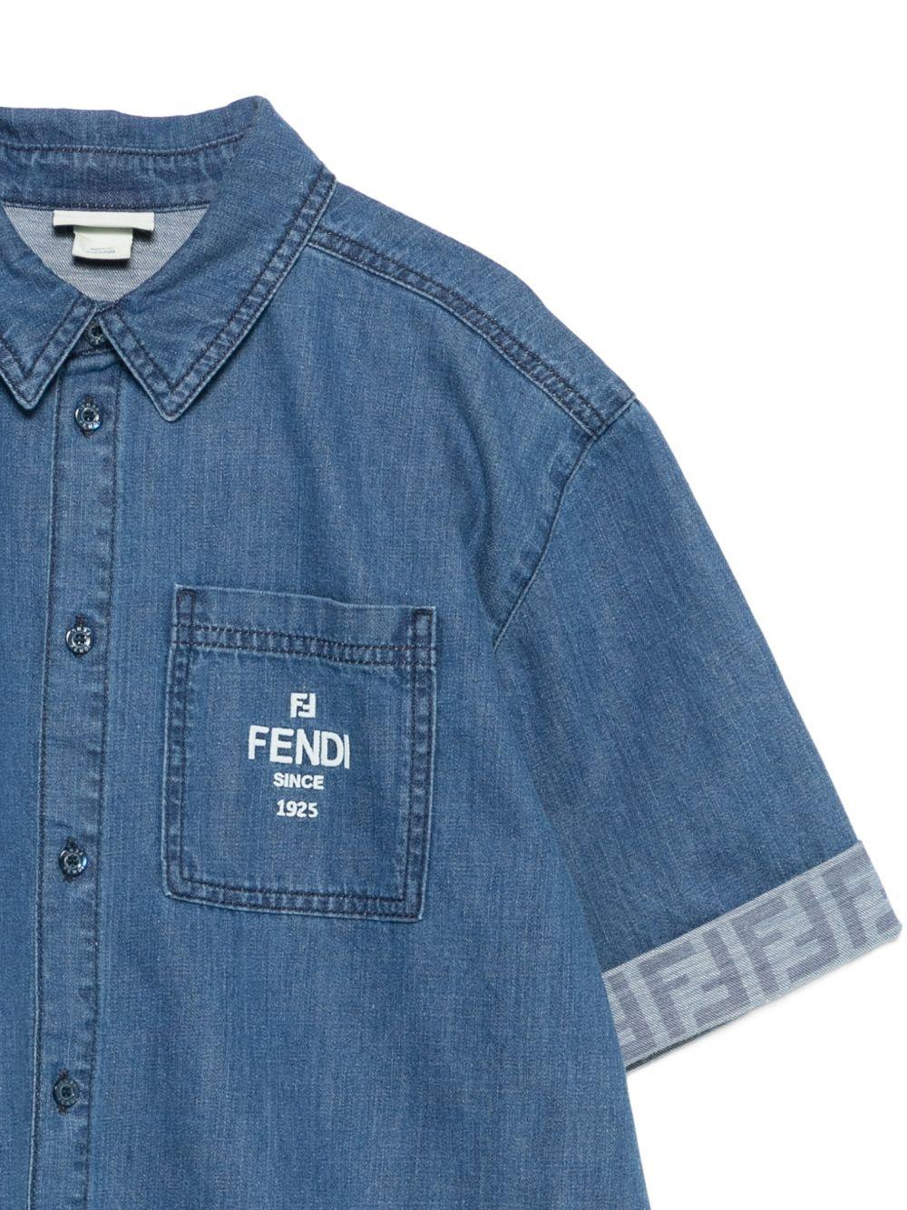 Camicia di jeans blu per bambino JMC212AVWI F0QG0 Fendi Kids 