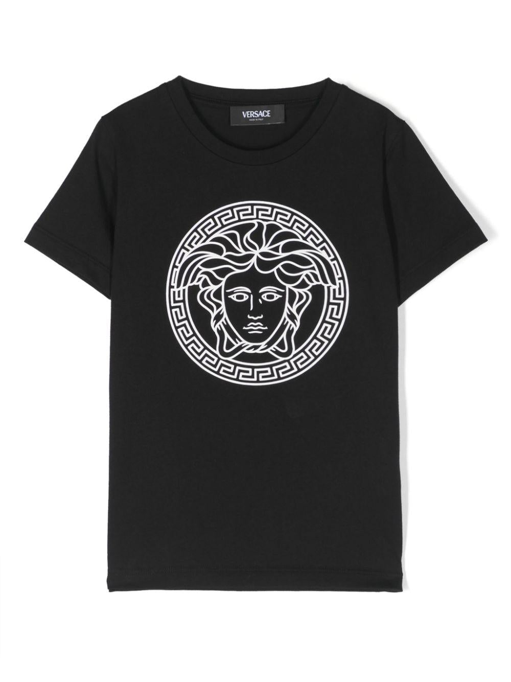 T-shirt nera per bambino con logo