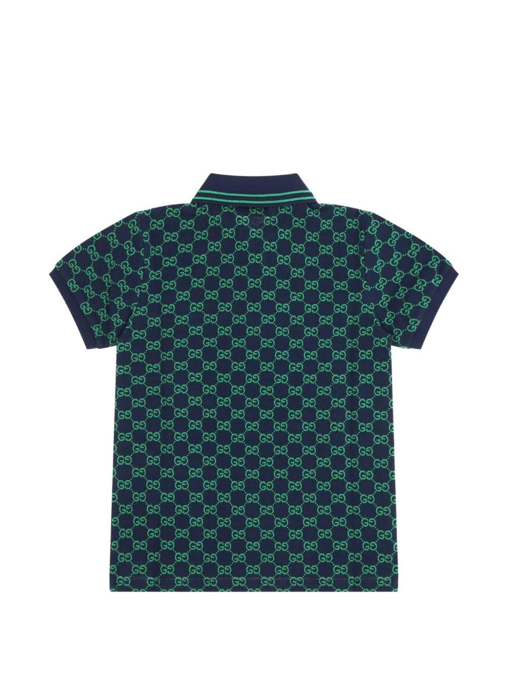 Polo verde/blu navy per bambino 825157XJHBA 4085 Gucci Kids 