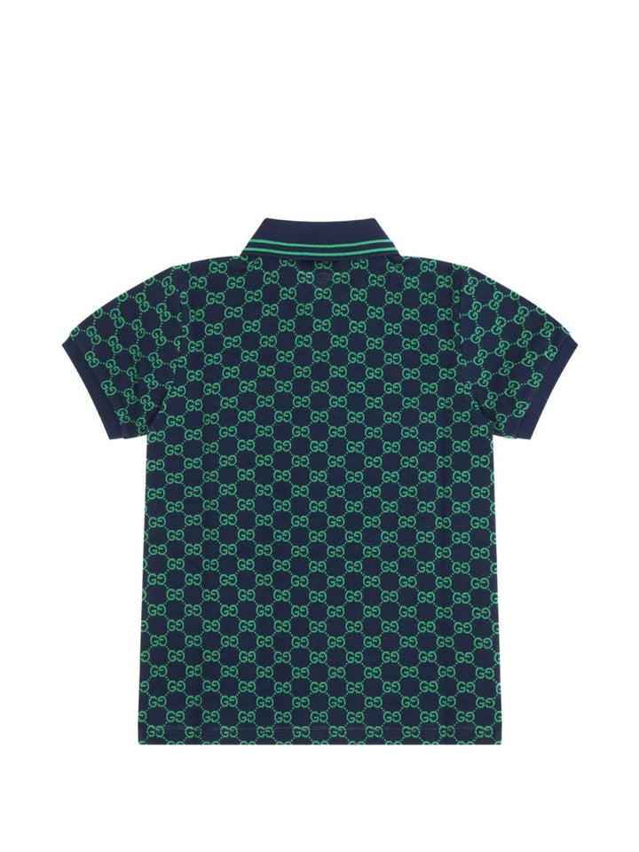 Polo verde/blu navy per bambino 825157XJHBA 4085 Gucci Kids 