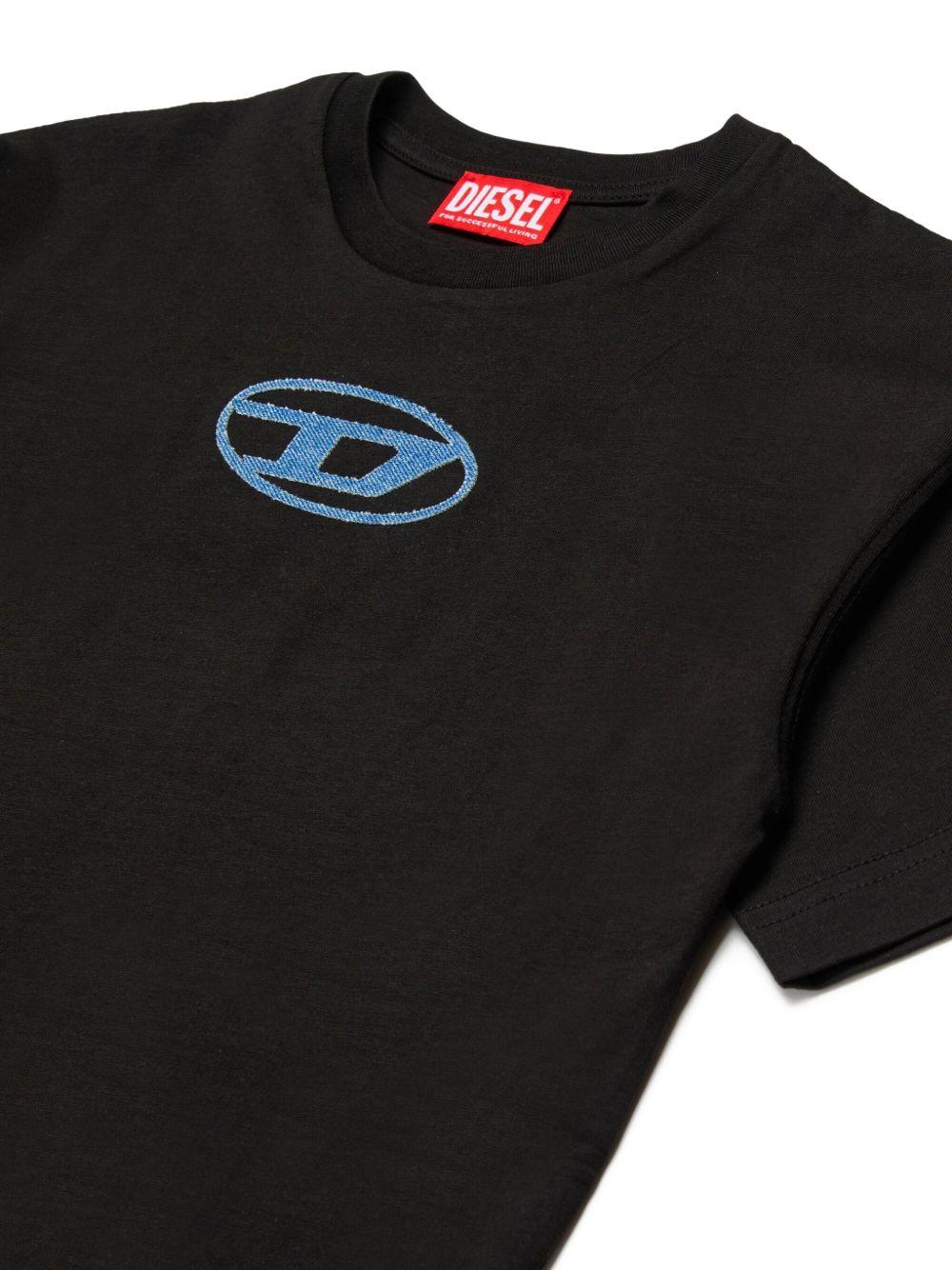 T-shirt nero per bambino J025900GRAI K900 Diesel Kids 