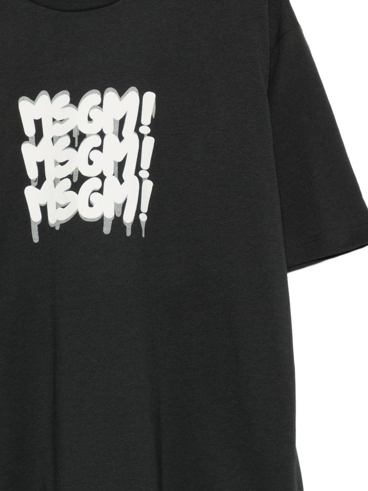 T-shirt nera per bambino S6MSJBTH227 MS040 Msgm Kids 