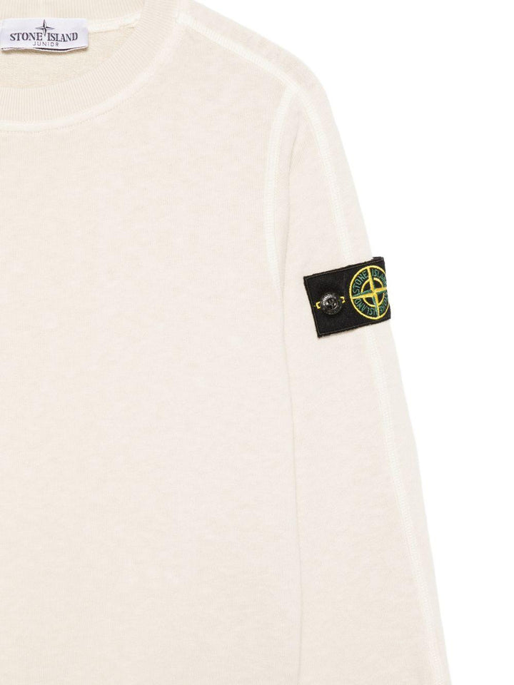 Felpa bianco sporco per bambino 66100012S0060 V0197 Stone Island Kids 