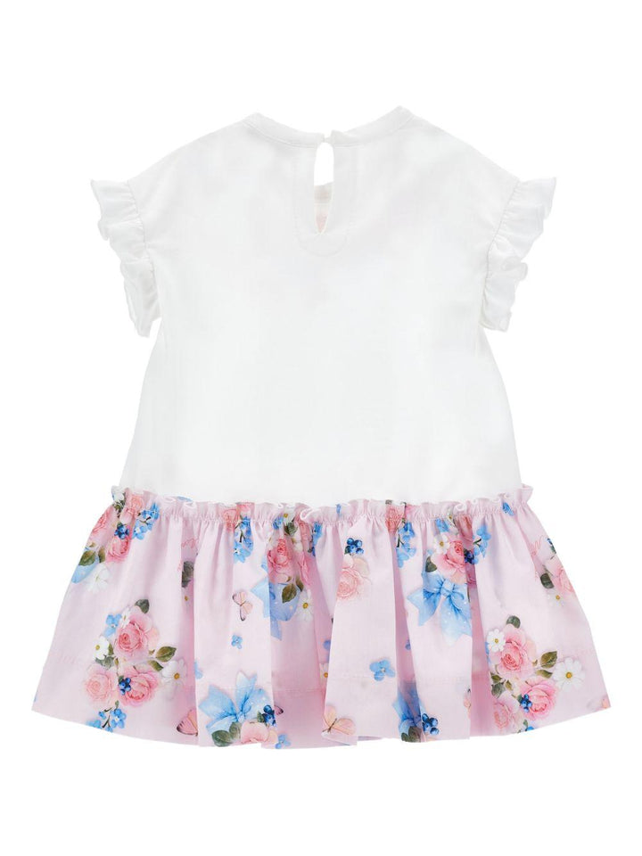 Abito bianco/floreale per neonata 31G9017201 9990 Monnalisa Kids 