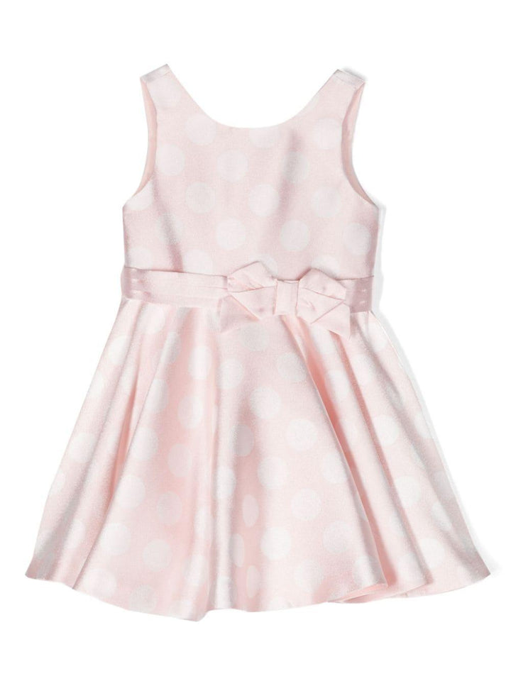 Pink dress for girls with polka dots