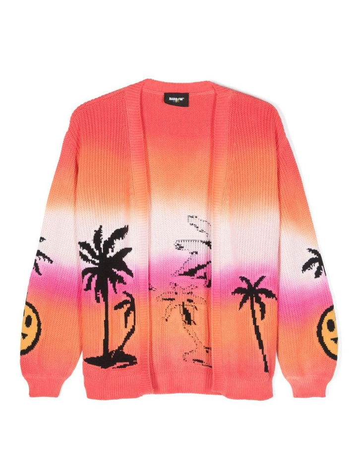 Orange cardigan for girls with print