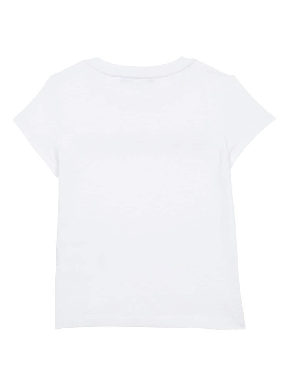 T-shirt bianca per bambina con logo BT8A21J0177 100 Balmain Kids 