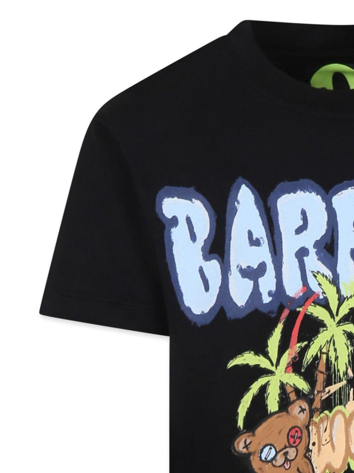 T-shirt nera per bambino con stampa
