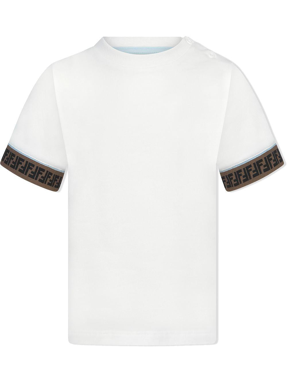 T-shirt bianca per bambino BMI216ST8 F0TU9 Fendi Kids 