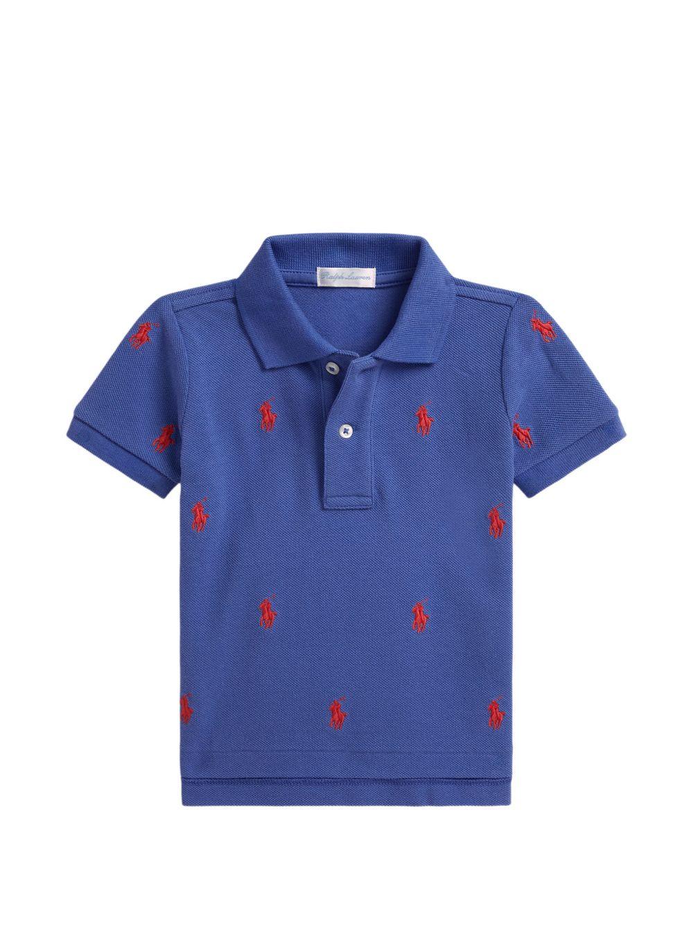 Polo blu/rosso per neonato 320882605 500 Ralph Lauren Kids 