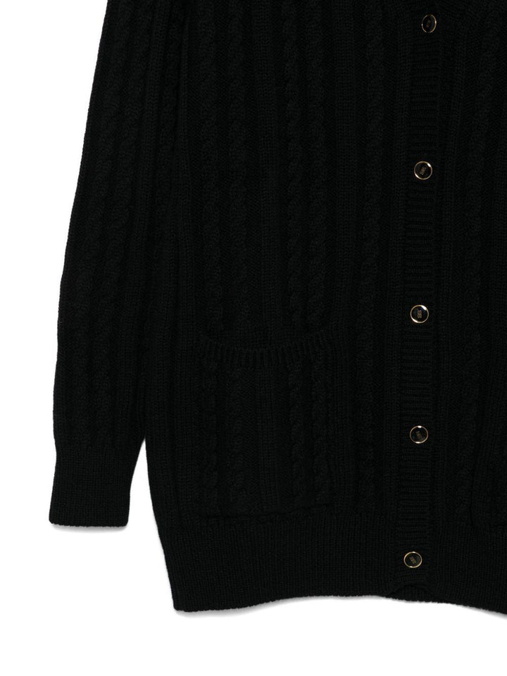 Cardigan nero per bambina EFMA172CFL230 D748 Elisabetta Franchi Kids 
