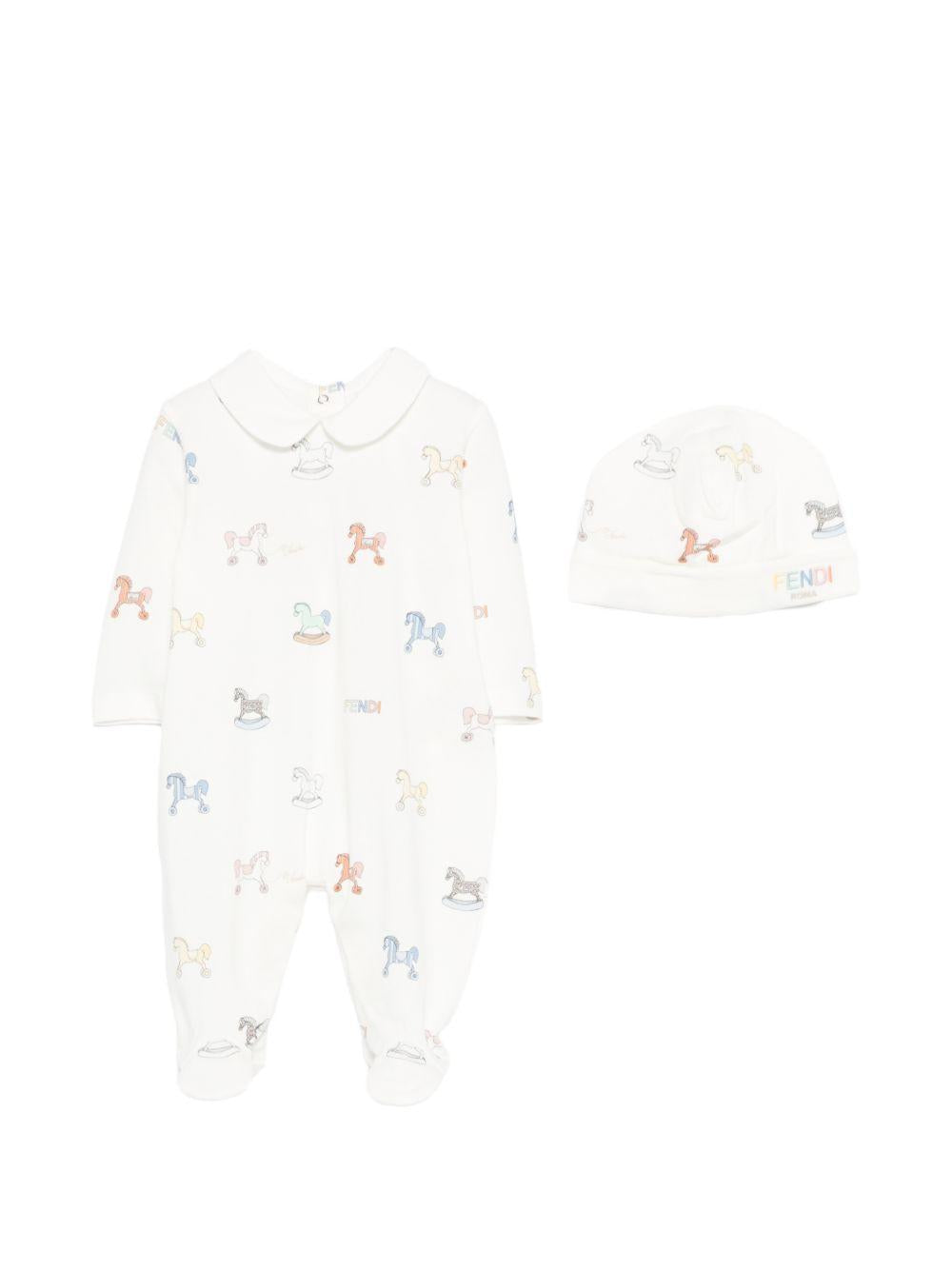 Tutina bianca per neonato BUK156AVW8 F0ZA0 Fendi Kids 