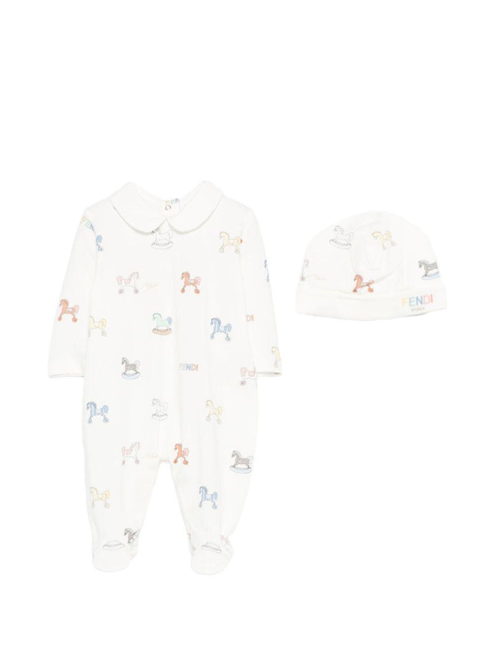 Tutina bianca per neonato BUK156AVW8 F0ZA0 Fendi Kids 