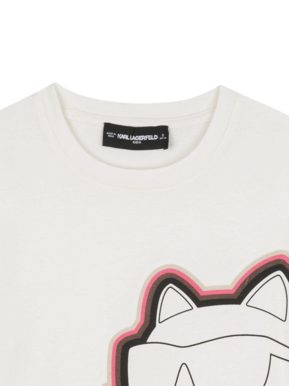 T-shirt bianca per bambina Z30946 195 Karl Lagerfeld Kids 