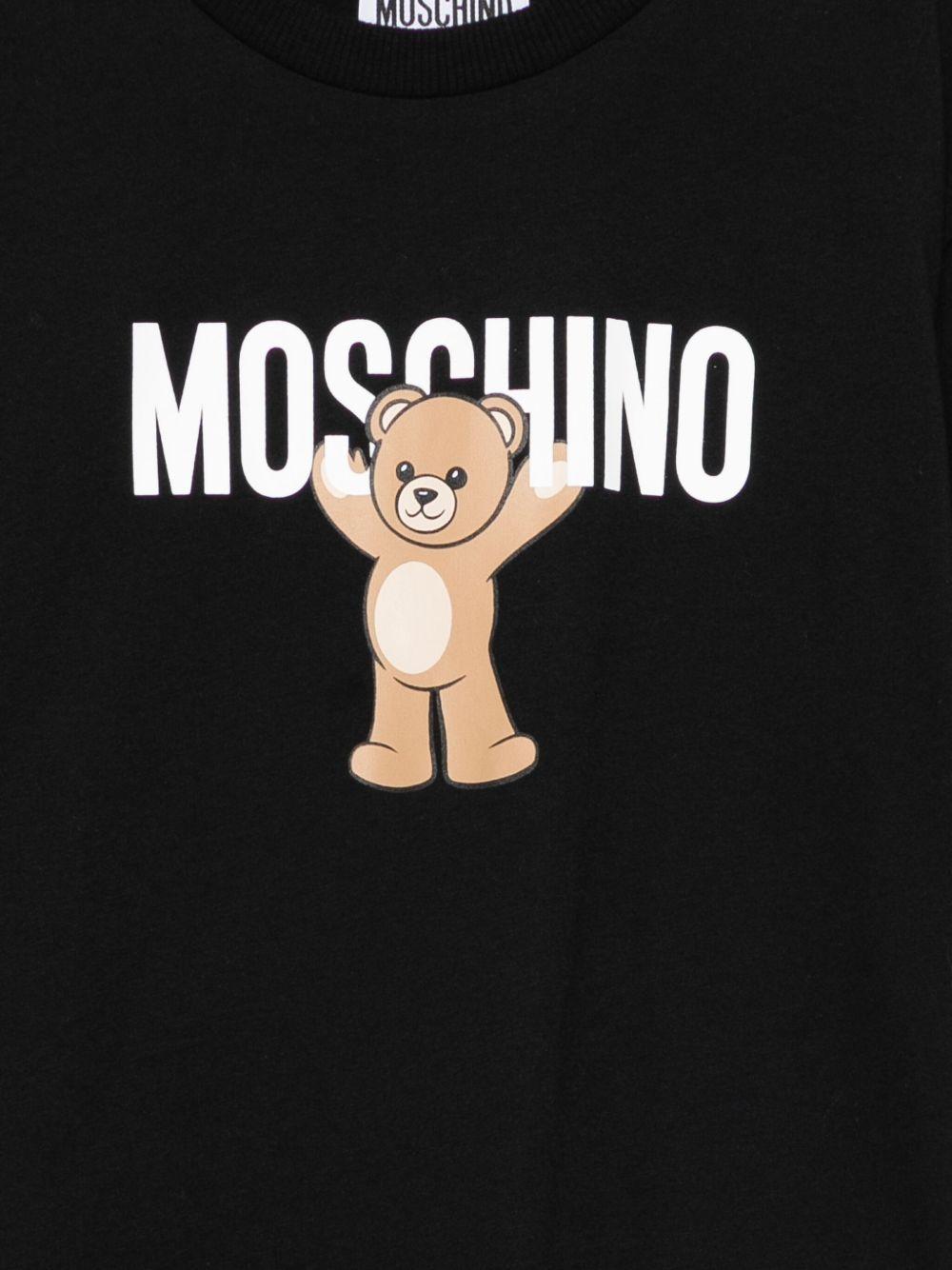 T-shirt nero per bambino HMM05GLAA10 60100 Moschino Kids 