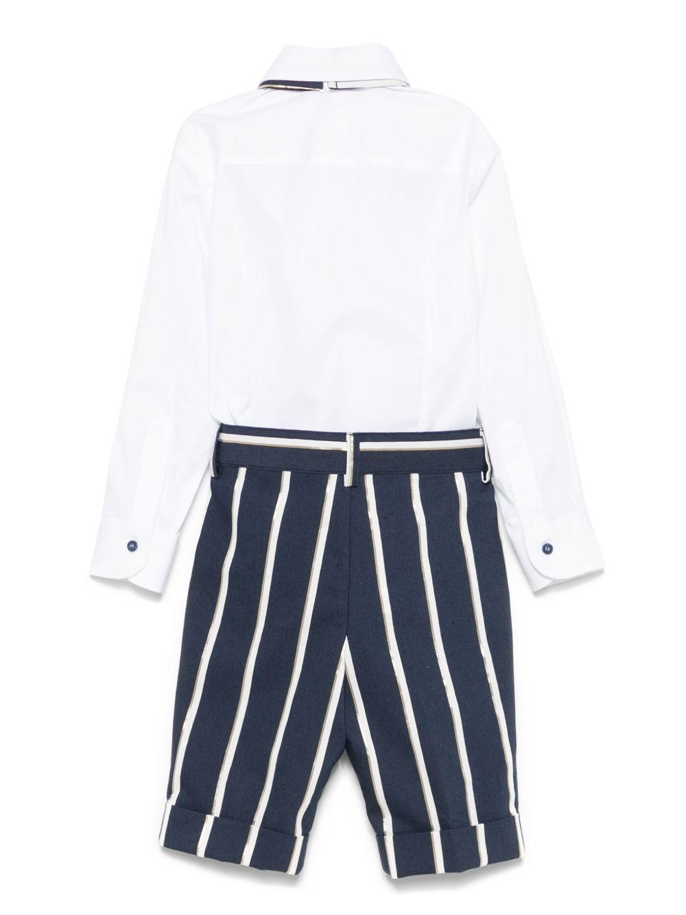Completo elegante bianco/blu navy per bambino