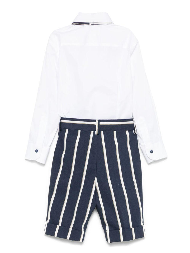 Completo elegante bianco/blu navy per bambino