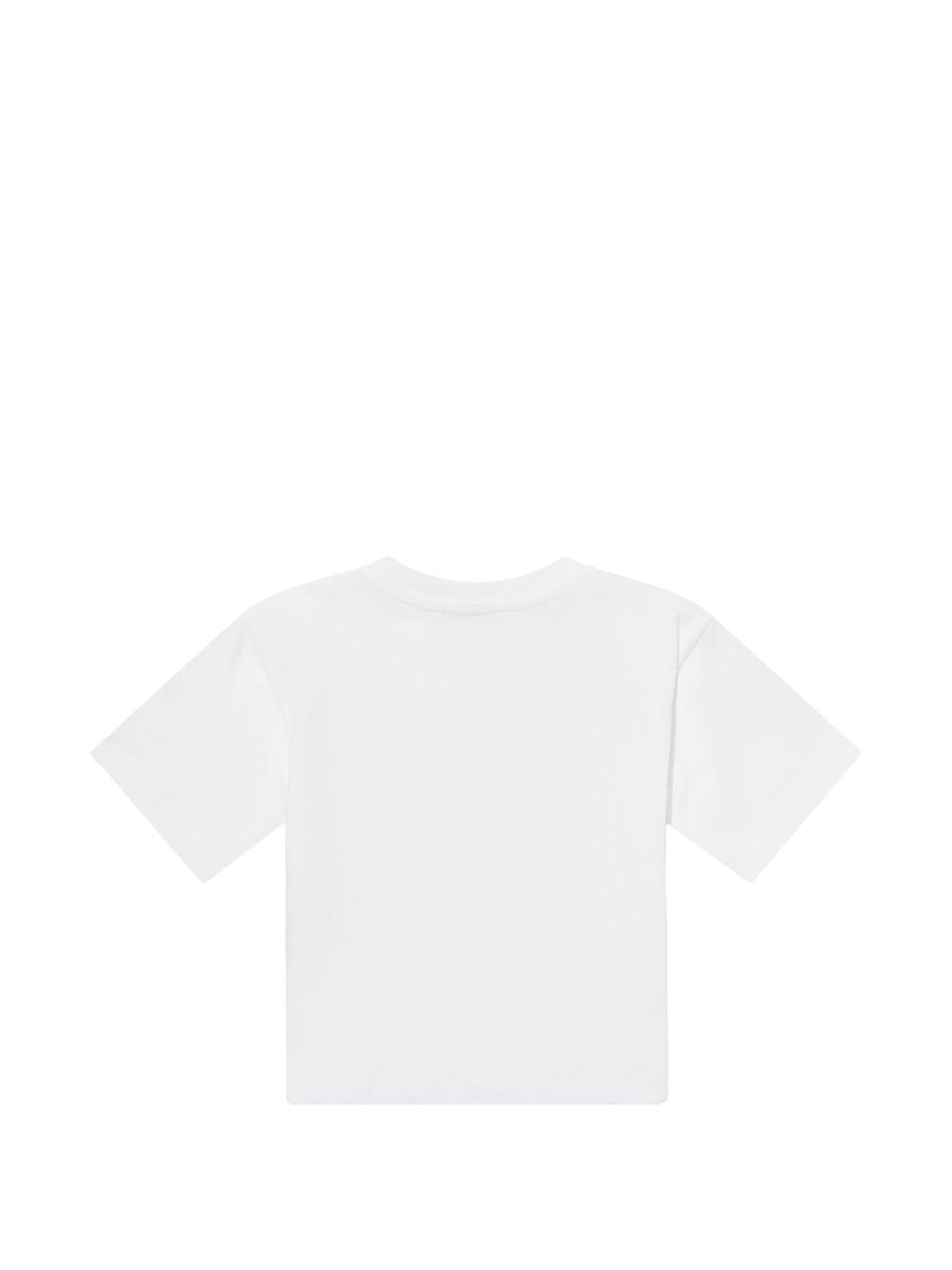 T-shirt bianco per bambino HUM05PLAA23 10101 Moschino Kids 